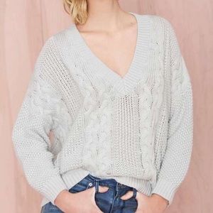 Glamorous Cable Knit V-Neck Sweater